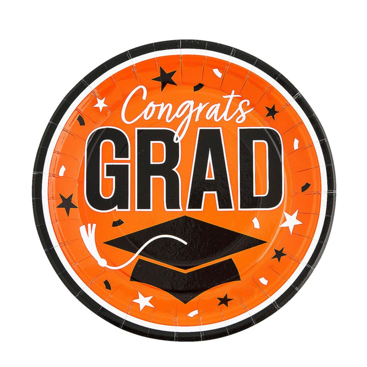 9" Graduation Party Pink Congrats Grad Round Paper Dinner Plates 25 Count